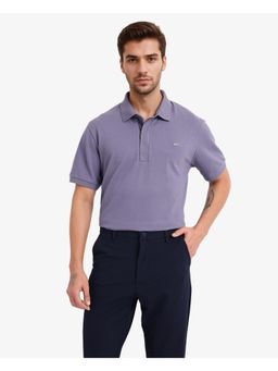Rare Rabbit - Salis 2 Dusky Purple Plain Regular Fit Polo T-Shirt