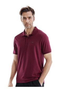 Rare Rabbit - Schop Light Maroon Plain Regular Fit Polo T-Shirt