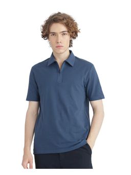 Rare Rabbit - Ski Teal Plain Regular Fit Polo T-Shirt