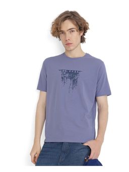 Rare Rabbit - Slyn Pastel Purple Hd Print Regular Fit T-Shirt