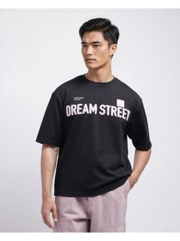 Rare Rabbit - Soin Black Embroidered Oversized Fit T-Shirt