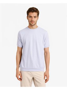 Rare Rabbit - Sorp Light Blue Embroidered Oversized Fit T-Shirt