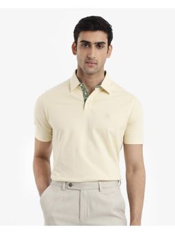 Rare Rabbit - Spencer Yellow Plain Regular Fit Polo T-Shirt