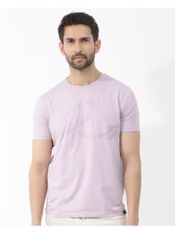 Rare Rabbit - Stamp-2 Dusky Pink Graphic Print Regular Fit T-Shirt