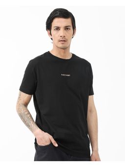 Rare Rabbit - Stark Black Graphic Print Slim Fit T-Shirt