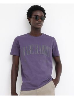 Rare Rabbit - Tage Dusky Purple Graphic Print Regular Fit T-Shirt