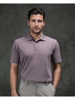 Rare Rabbit - Tang 25 Dusky Purple Plain Regular Fit Polo T-Shirt