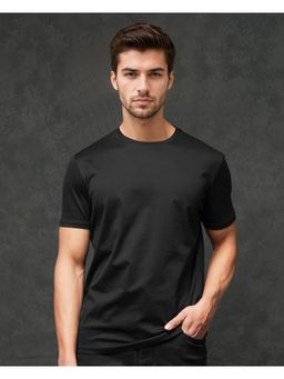 Rare Rabbit - Tangos Black Plain Regular Fit T-Shirt