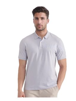 Rare Rabbit - Taro Blue Graphic Print Regular Fit Polo T-Shirt