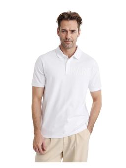 Rare Rabbit - Taro White Graphic Print Regular Fit Polo T-Shirt