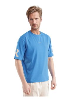 Rare Rabbit - Tin Dark Blue Graphic Print Regular Fit T-Shirt