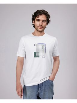 Rare Rabbit - Toid White Graphic Print Regular Fit T-Shirt