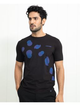 Rare Rabbit - Univ Black Polka Slim Fit T-Shirt