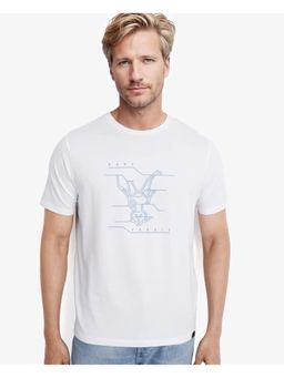Rare Rabbit - Vetos White Graphic Print Regular Fit T-Shirt