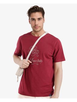 Rare Rabbit - Vin Red Regular Fit T-Shirt