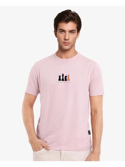 Rare Rabbit - Vital Light Pink Graphic Print Regular Fit T-Shirt