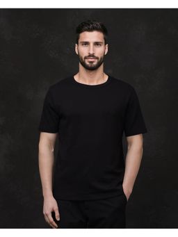 Rare Rabbit - Volt Black Plain Regular Fit T-Shirt