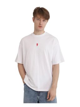 Rare Rabbit - Voy White Graphic Print Oversized Fit T-Shirt