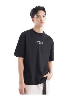 Rare Rabbit - Whatevr Black Graphic Print Oversized Fit T-Shirt