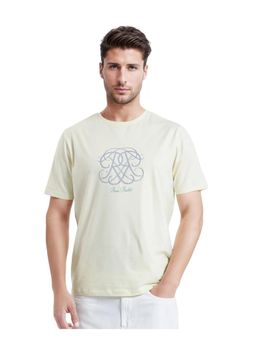 Rare Rabbit - Wrax Pastel Yellow Print Regular Fit T-Shirt