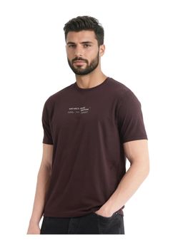 Rare Rabbit - Yolt Brown Graphic Print Regular Fit T-Shirt