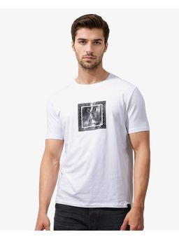 Rare Rabbit - Zalen White Graphic Print Regular Fit T-Shirt