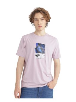 Rare Rabbit - Zarf Dusky Pink Graphic Print Regular Fit T-Shirt