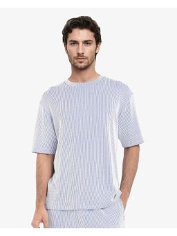 Rare Rabbit - Zavet-T Blue Stripes Oversized Fit T-Shirt