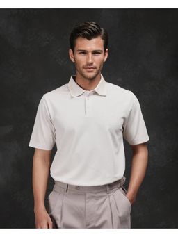 Rare Rabbit - Zire 24 Beige Plain Regular Fit Polo T-Shirt