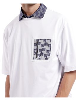 Rare Rabbit - Zobo White Monogram Print Oversized Fit T-Shirt
