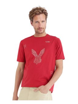 Rare Rabbit - Zylo Red Graphic Print Regular Fit T-Shirt