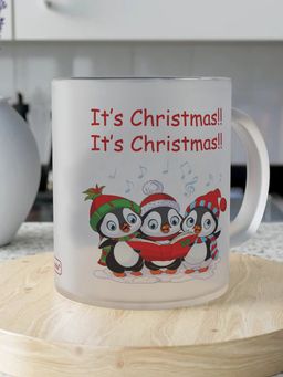 Indigifts - Christmas Decoration "it's Christmas! Penguins Quotes Printed Frost Mug for Christmas