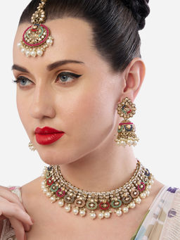 Zaveri Pearls - Multicolour Stones Beads Drop Jewellery Set