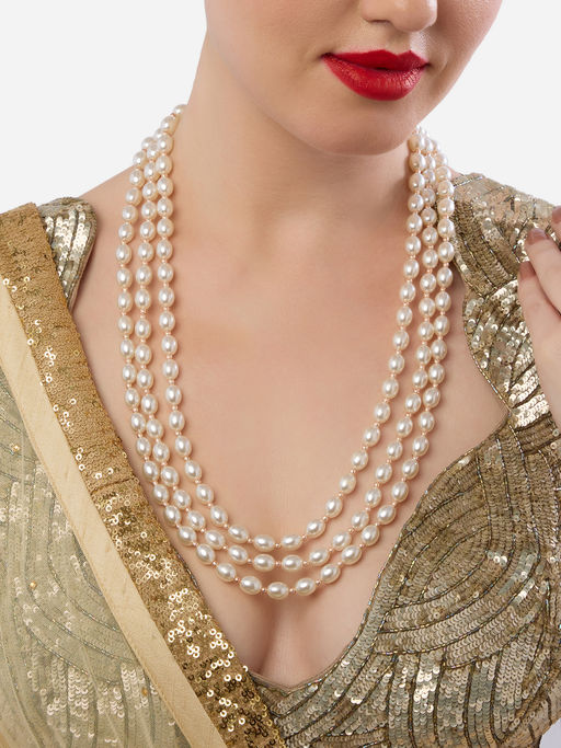 Zaveri Pearls Gold Tone Multilayer Beaded Necklace