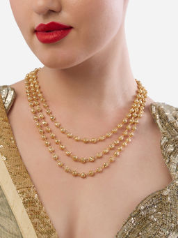 Zaveri Pearls - Gold Tone Dazzling Beads Multilayer Necklace