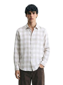 The Indian Garage Co - Grey Men Relaxed Fit Checked Cutaway Collar Full Sleeves Shirt