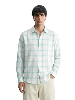 The Indian Garage Co - Aqua Men Relaxed Fit Checked Cutaway Collar Full Sleeves Shirt