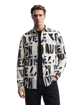 The Indian Garage Co - Off White Men Regular Fit Printed Cutaway Collar Full Sleeves Shirt