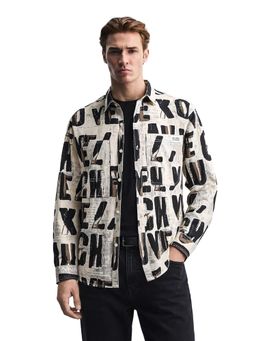 The Indian Garage Co - Cream Men Regular Fit Printed Cutaway Collar Full Sleeves Shirt