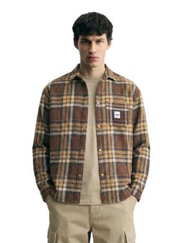 The Indian Garage Co - Brown Men Regular Fit Checked Cutaway Collar Full Sleeves Shirt