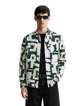 The Indian Garage Co - Green Men Slim Fit Printed Cutaway Collar Full Sleeves Shirt