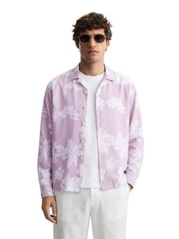 The Indian Garage Co - Lavender Men Relaxed Fit Printed Cuban Collar Full Sleeves Shirt