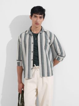 The Indian Garage Co - Green Men Slim Fit Checked Cutaway Collar Full Sleeves Shirt