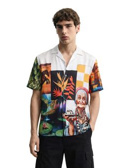 The Indian Garage Co - Multi-Color Men Relaxed Fit Printed Cuban Collar Half Sleeves Shirt