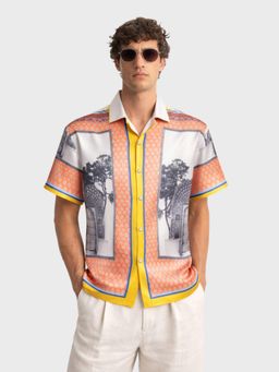 The Indian Garage Co - Multi-Color Men Relaxed Fit Printed Cuban Collar Half Sleeves Shirt