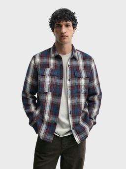 The Indian Garage Co - Red Men Regular Fit Checked Cutaway Collar Full Sleeves Overshirt