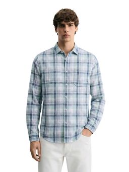 The Indian Garage Co - Blue Men Slim Fit Checked Cutaway Collar Full Sleeves Shirt