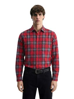 The Indian Garage Co - Red Men Slim Fit Checked Cutaway Collar Full Sleeves Shirt