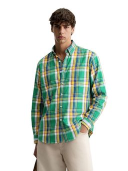 The Indian Garage Co - Green Men Slim Fit Checked Cutaway Collar Full Sleeves Shirt
