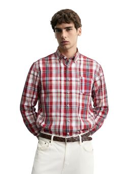 The Indian Garage Co - Red Men Slim Fit Checked Cutaway Collar Full Sleeves Shirt